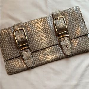 Foley + Corinna faux snakeskin clutch